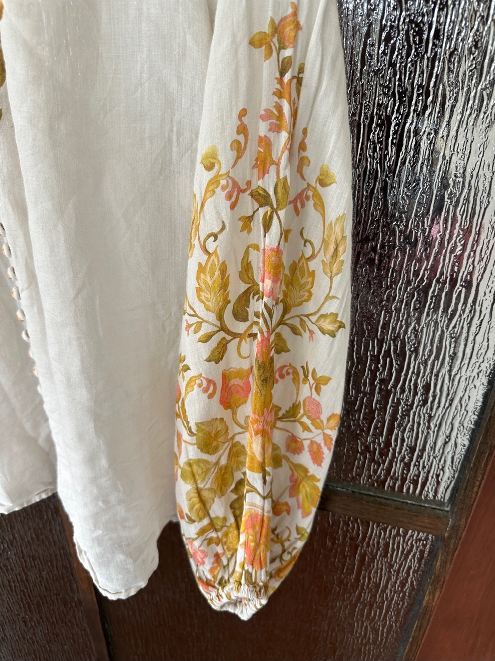 Kate Ford Noaea Blouse Cream Floral Peasant Blouse size US 6-8 - Picture 7 of 12
